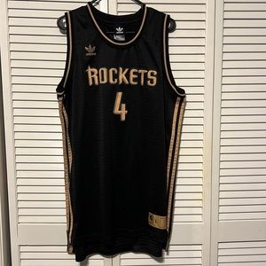 Houston Rockets #4 Luis Scola Jersey Size Large Color Black and Gold